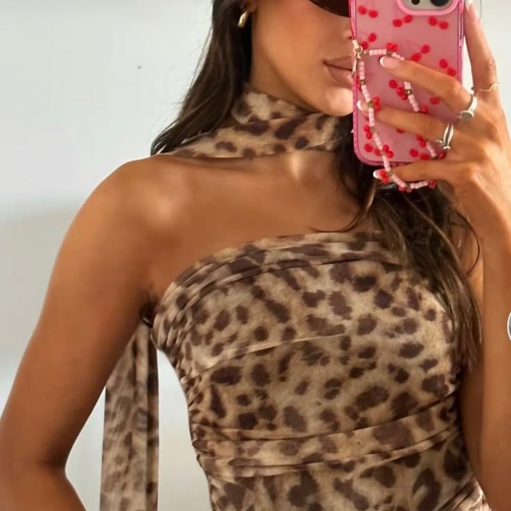 Zara Leopard Strapless Top - SZ. S. Like New!
